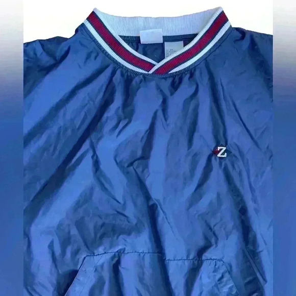 Vintage JERZEES Jacket Mens 2XL Navy Blue Pullover Coach Varsity Jacket 90s - Picture 4 of 10